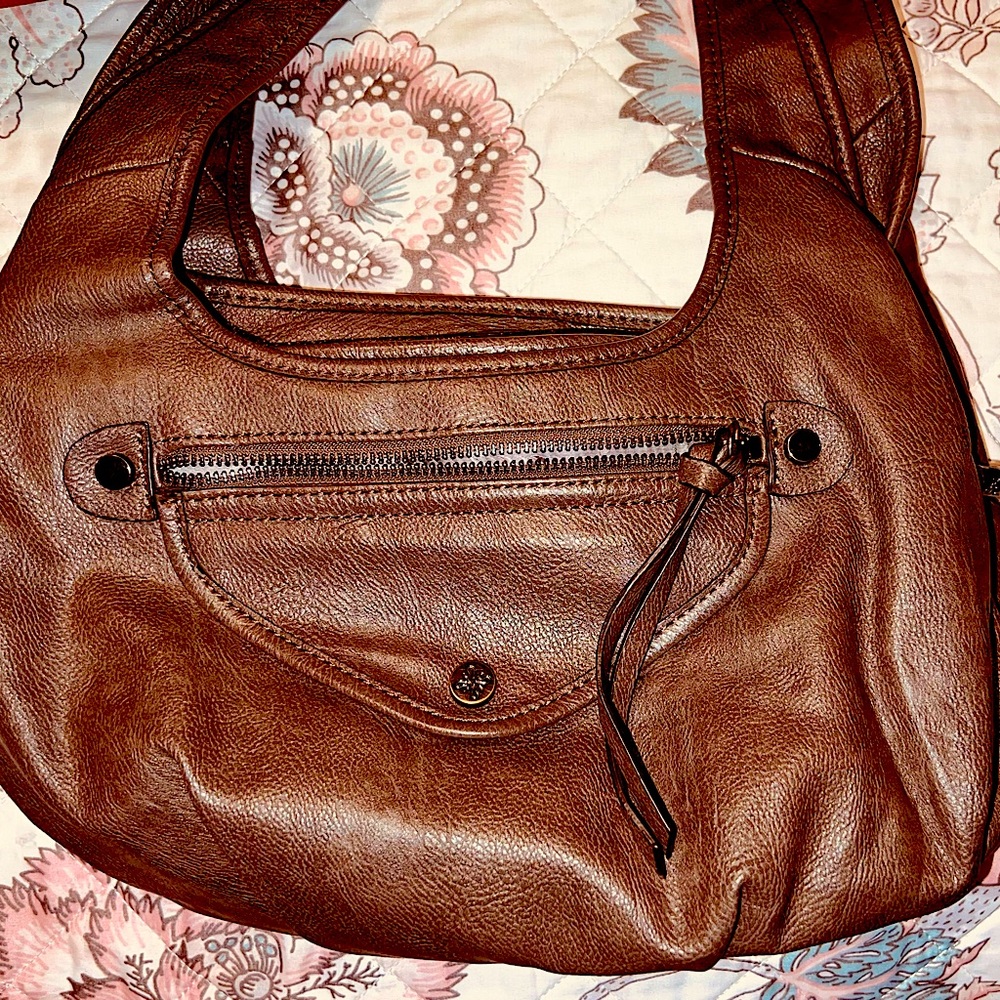 Vera Wang leather hobo bag.